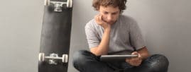 teenager with tablet pc