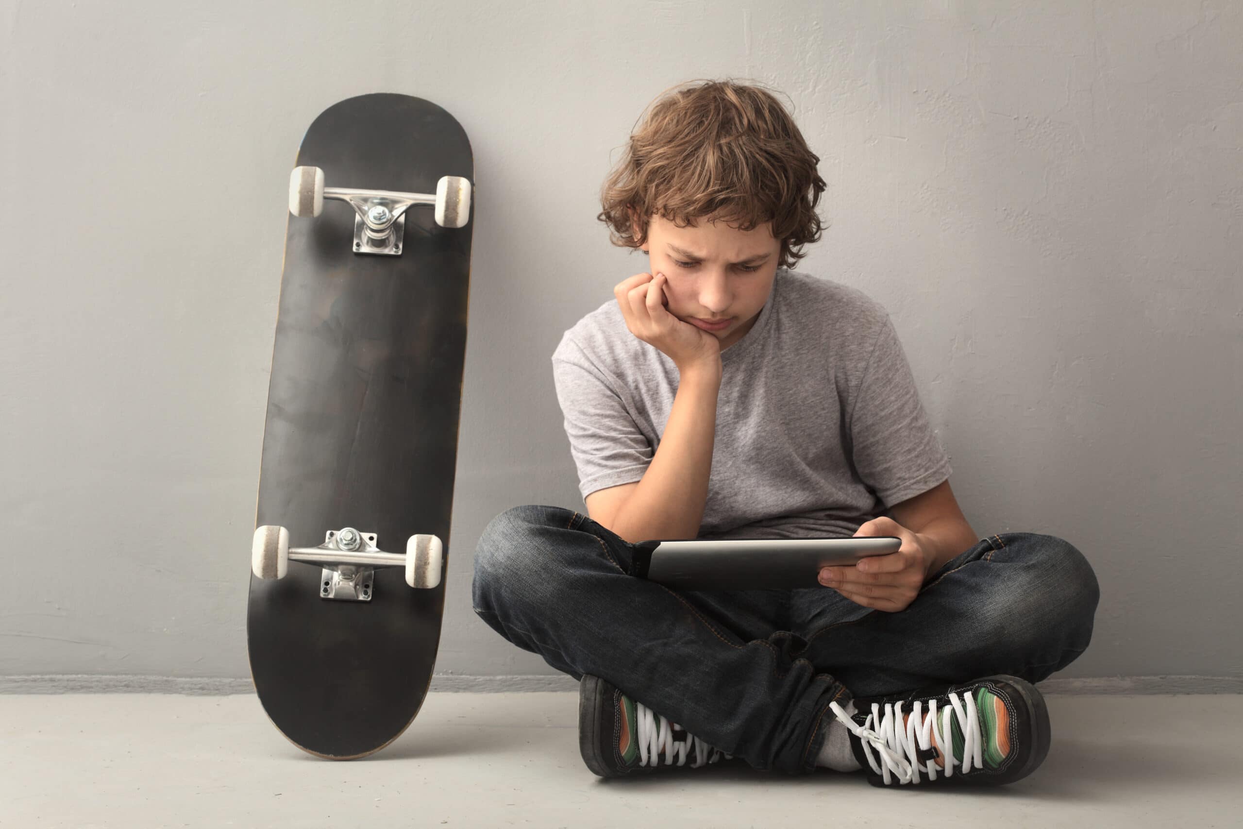teenager with tablet pc
