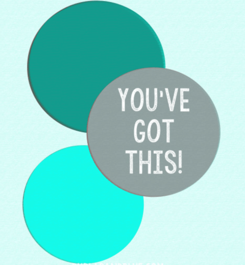Two overlapping teal circles with a gray circle on top displaying the text "YOU'VE GOT THIS!" in white capital letters.
